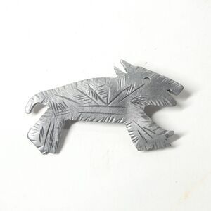 Wolf Dog Pin Pewter Signed Ultra Craft Vintage 1980s 1990s